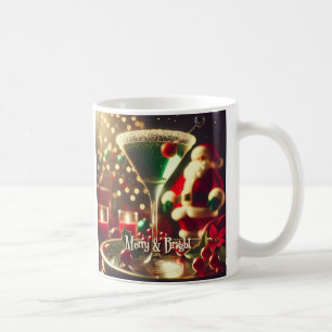 Retro 50er Weihnachtsgrüner Martini Kaffeetasse