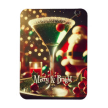 Retro 50er Weihnachtsmann Christmas Grüner Martini