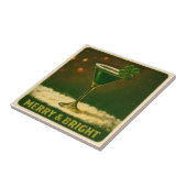 Retro 50s 4 Leaf Clover Irish Christmas Martini Fliese (Seite)