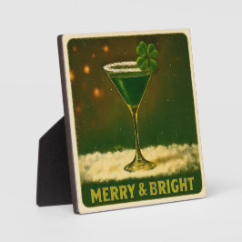 Retro 50s 4 Leaf Clover Irish Christmas Martini Fotoplatte
