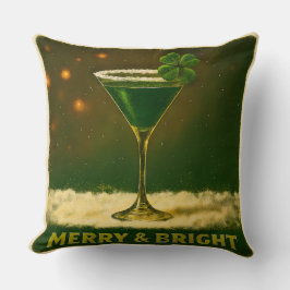 Retro 50s 4 Leaf Clover Irish Christmas Martini Kissen