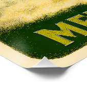 Retro 50s 4 Leaf Clover Irish Christmas Martini Poster (Ecke)