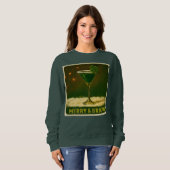 Retro 50s 4 Leaf Clover Irish Christmas Martini Sweatshirt (Vorne ganz)