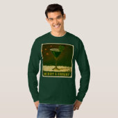 Retro 50s 4 Leaf Clover Irish Christmas Martini T-Shirt (Vorne ganz)