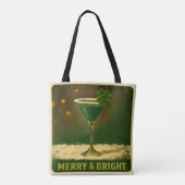 Retro 50s 4 Leaf Clover Irish Christmas Martini Tasche (Rückseite)