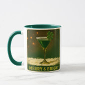 Retro 50s 4 Leaf Clover Irish Christmas Martini Tasse (Links)