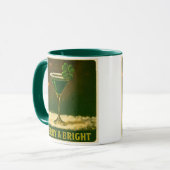 Retro 50s 4 Leaf Clover Irish Christmas Martini Tasse (Vorderseite Links)