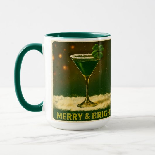 Retro 50s 4 Leaf Clover Irish Christmas Martini Tasse (Links)