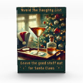 Retro 50s Avoid The Naughty List Christmas Martini Fotoblock (Vorderseite)