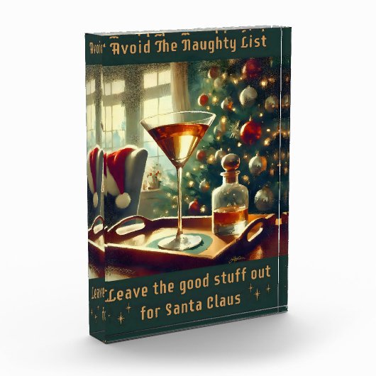 Retro 50s Avoid The Naughty List Christmas Martini Fotoblock (Links)