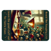 Retro 50s Avoid The Naughty List Christmas Martini Magnet (Horizontal)