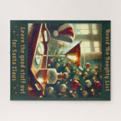 Retro 50s Avoid The Naughty List Christmas Martini Puzzle (Horizontal)