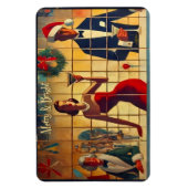 Retro 50s Christmas Eve Bar Last Call Martini Magnet (Vertikal)