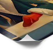 Retro 50s Christmas Eve Bar Last Call Martini Poster (Ecke)