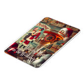 Retro 50s Cocktail Making Merry Christmas Workshop Magnet (Linke Seite)