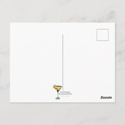 Retro 50s Cocktail Making Merry Christmas Workshop Postkarte (Rückseite)
