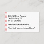 Retro 50's Diner Sign Pink Checkered Restaurant Visitenkarte (Rückseite)