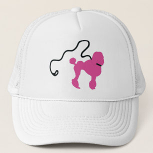 Retro 50's Felt Pink Poodle & Leash Truckerkappe