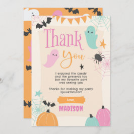 Retro 50s Halloween Party Thank You Card Einladung