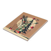 Retro 50s Jet Set Christmas Tree Martini Fliese (Seite)