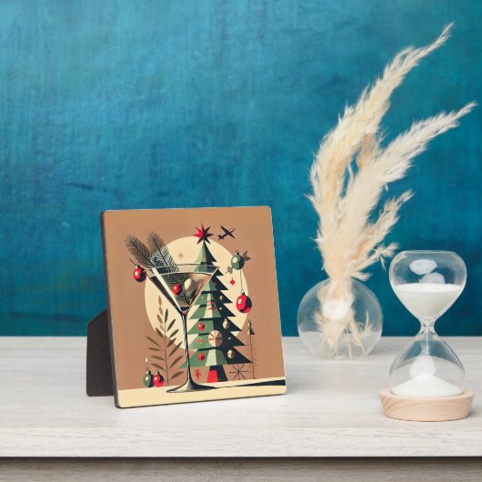 Retro 50s Jet Set Christmas Tree Martini Fotoplatte (InSitu)