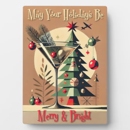 Retro 50s Jet Set Christmas Tree Martini Fotoplatte