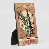 Retro 50s Jet Set Christmas Tree Martini Fotoplatte (Seite)