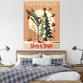Retro 50s Jet Set Christmas Tree Martini Leinwanddruck (Insitu (Schlafzimmer))