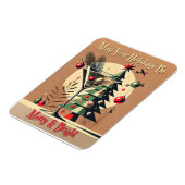 Retro 50s Jet Set Christmas Tree Martini Magnet (Linke Seite)