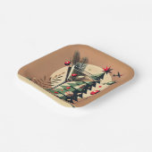 Retro 50s Jet Set Christmas Tree Martini Pappteller (Gewinkelt)