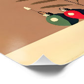 Retro 50s Jet Set Christmas Tree Martini Poster (Ecke)