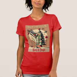 Retro 50s Jet Set Christmas Tree Martini T-Shirt
