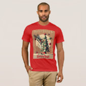Retro 50s Jet Set Christmas Tree Martini T-Shirt (Vorne ganz)
