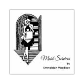 Retro 50's Lady Cleaning Services Gummistempel (Prägung)