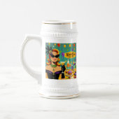 Retro 50s Mardi Gras Cocktail Party Bierglas (Links)