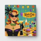 Retro 50s Mardi Gras Martini Cocktail Party Fotoplatte (Vorderseite)
