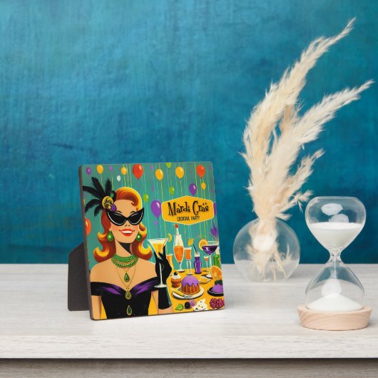 Retro 50s Mardi Gras Martini Cocktail Party Fotoplatte (InSitu)
