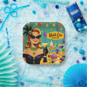Retro 50s Mardi Gras Martini Cocktail Party Pappteller (Party)