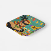 Retro 50s Mardi Gras Martini Cocktail Party Pappteller (Gewinkelt)