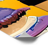 Retro 50s Mardi Gras Martini Cocktail Party Poster (Ecke)