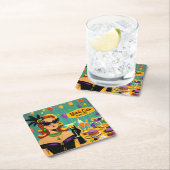 Retro 50s Mardi Gras Martini Cocktail Party Rechteckiger Pappuntersetzer (Vor Ort)