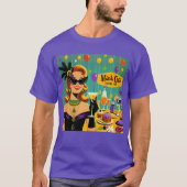 Retro 50s Mardi Gras Martini Cocktail Party T-Shirt (Vorderseite)