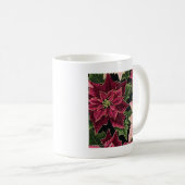 Retro 50s Poinsettia Burgundy Pink Kaffeetasse (VorderseiteRechts)