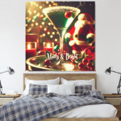 Retro 50s Santa Christmas Green Martini Leinwanddruck (Insitu (Schlafzimmer))