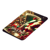 Retro 50s Santa Christmas Green Martini Magnet (Linke Seite)