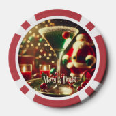 Retro 50s Santa Christmas Green Martini Pokerchips (Rückseite)