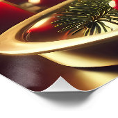 Retro 50s Santa Christmas Green Martini Poster (Ecke)