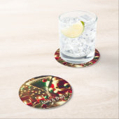 Retro 50s Santa Christmas Green Martini Runder Pappuntersetzer (Vor Ort)