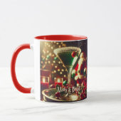 Retro 50s Santa Christmas Green Martini Tasse (Links)