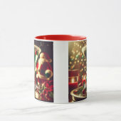 Retro 50s Santa Christmas Green Martini Tasse (Zentrum)